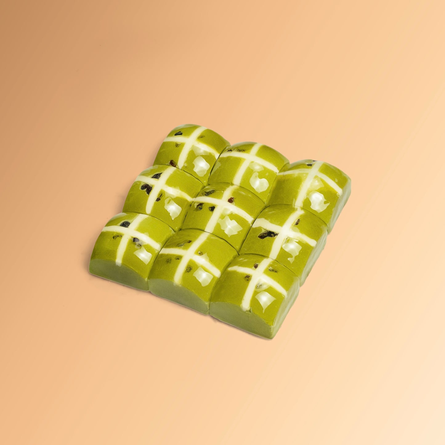 Matcha Hot Cross Cake Slab